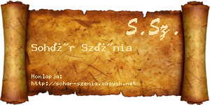 Sohár Szénia névjegykártya